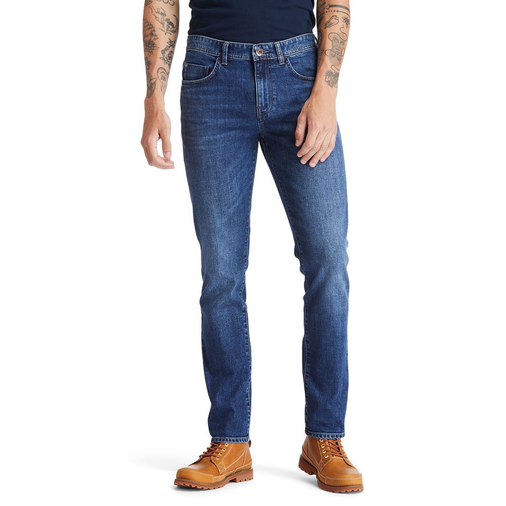 Timberland Παντελονια Ανδρικα Μπλε - Sargent Lake Slim Denim Jeans - Greece 4627580-WG